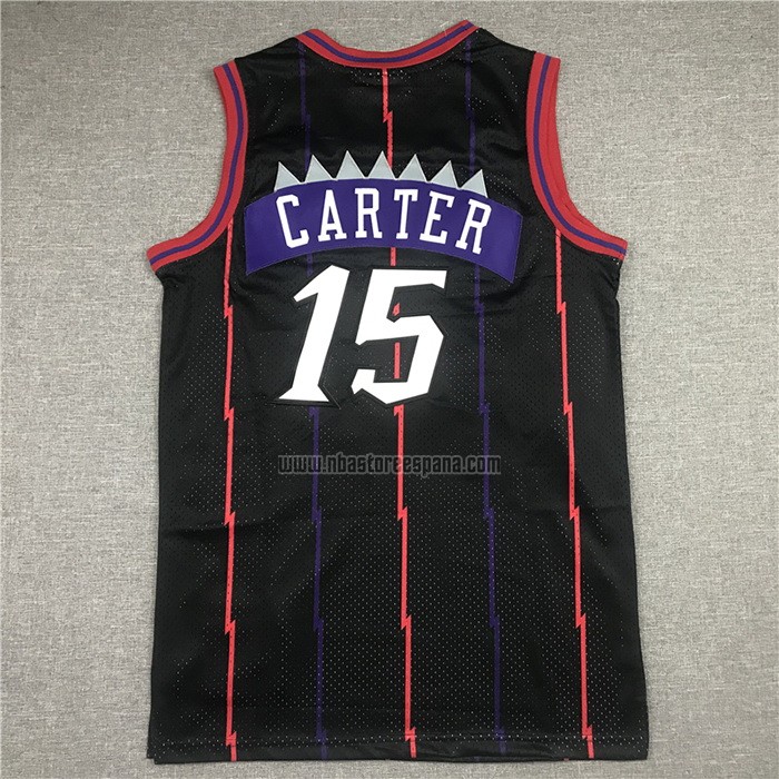 Camiseta Toronto Raptors Vince Carter NO 15 Mitchell & Ness 1998-99 Negro2